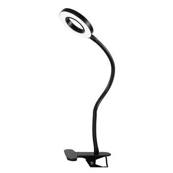 USB Mažas Stalo Lempos LED Žiedo Akių Apsauga Lempa su Žarnos Apkaba Touch-Pažadas Tamsos Darbalaukio Naktį Šviesos