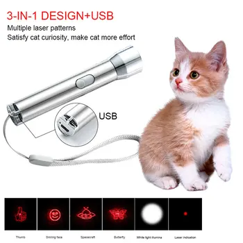USB Įkrovimo Katė Pakutenti Žibintuvėlis Katė Pakutenti Pen Katė Dėlionė Gyvūnėlių Interaktyvi Katė Pakutenti Žaislas Naminių Reikmenys Funny Cat Light