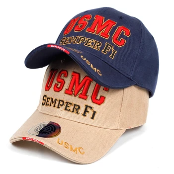 USMC Siuvinėjimo Beisbolo kepuraitę korėjos Hip-Hop Versija Asmenybės Snapback Kepurės Reguliuojamas Tėtis Skrybėlę Lauko Laisvalaikio Saulės Skrybėlės
