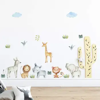 Vacclo Kūrybos Akvarelė Gyvūnų Draugai, Vaikų Kambario Dekoro Lipdukai 