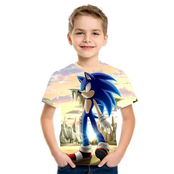 Vaikai Berniukai Animacinių filmų Sonic Marškinėliai Vaikams Mergaitėms ežys sonic T-shirt 3D Atspausdintas Viršūnes Paauglys Vaikų Viršūnes 2020 M. Vasarą Karšta