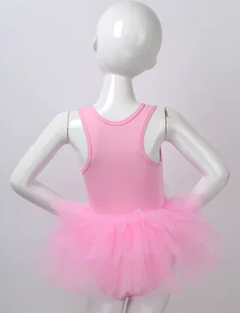 Vaikai Rankovių Tiulio Tutu Baleto Suknelė Dancewear Vaikų Gimnastikos Triko Mielas Kūdikis Merginos Etapo Rezultatus Kostiumas