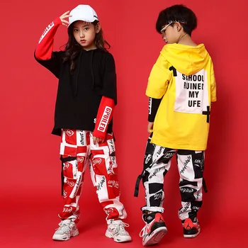 Vaikas Hip-Hop Drabužių Hoodie Palaidinukė Negabaritinių Marškinėliai Viršuje Streetwear Taktinis Krovinių Kelnės Mergaitėms Berniukai Kostiumas Drabužiai
