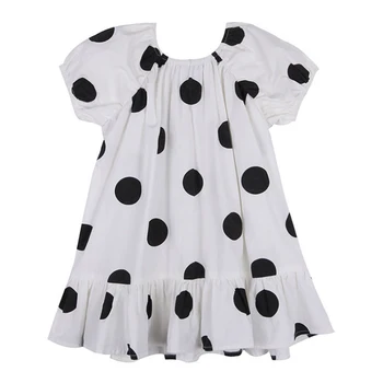 Vaikiška nešioti suknelės kūdikiams ir mažiems vaikams vasarą bamblys mergina polka dot susiuvimo medvilnės suknelė 3-8 metų amžiaus kūdikiui kokybės drabužiai