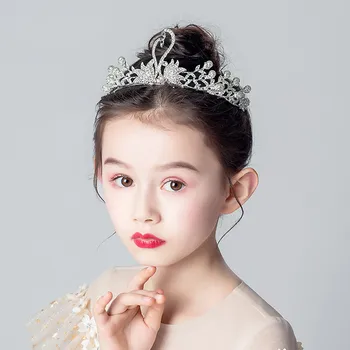 Vaikų Crown Princess Tiara Mergaičių Karūna Crystal Vaikams Gimtadienio kalnų krištolas Lankelis