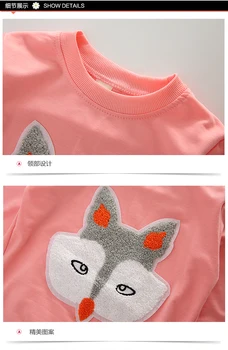 Vaikų drabužiai nustatyti mergina ilgomis rankovėmis marškinėliai + kelnės 2 vnt animaciją kačių spausdinimo sportinę 3-14 metų kūdikių mergaitės, laisvalaikio rinkinys