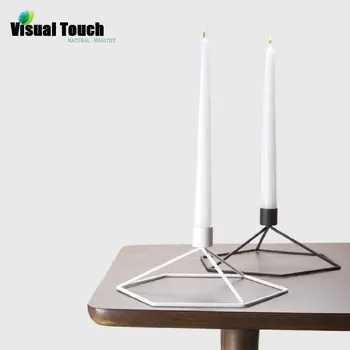 Vaizdo Touch Šiaurės Stiliaus 3D Geometrinis Žvakidė Metalo be Nuolatinio Tealight Žvakių Laikiklis Sconce Namų Puošyba, Žvakių Stovai