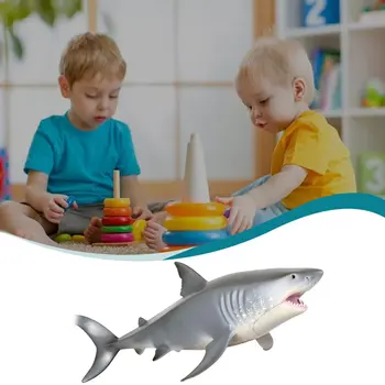 Vandenyno Modeliavimas Žaislas Ornamentu Jūrų Gyvūnų Didysis Baltasis Ryklys Povandeninis Pasaulis Realus Stiliaus Plastiko Žaislas Vaikams