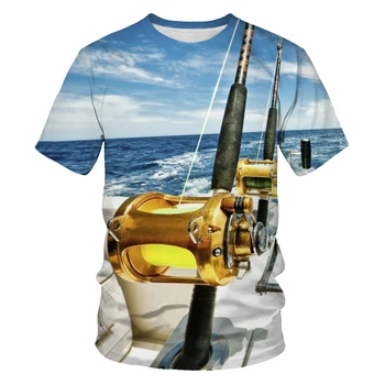 Vasaros mados vyriški T-shirt 3D pajūrio kraštovaizdžio spausdinimo atsitiktinis marškinėliai patogūs drabužiai Azijos dydis S-6XL vyriški T-shirt