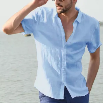 Vasaros Marškiniai, trumparankoviai vientisos Spalvos Didelė Mados Atsitiktinis vyriški Slim-fit Marškinėliai Karšto Pardavimo