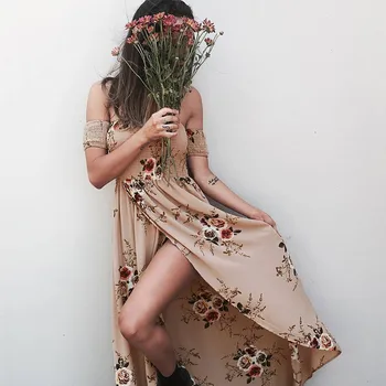 Vasaros Naują Stilių, Suvynioti Krūtinės Seksualus Aukšto Juosmens Printed Dress Atostogos Pajūryje Moterų Ilgas Sijonas