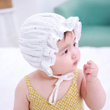Vasaros Stiliaus Naujas Baltos spalvos, pilkos Spalvos Baby Merginos Skrybėlę Nėrinių Princesė Saulės skrybėlę Kūdikių Priedai
