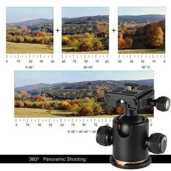 VD-02 Trikojo Kamuolį Galva Sukasi 360 Laipsnių Panoramines Ballhead už Monopodzie Trikojo DSLR Fotoaparatas Aliuminio Lydinio ACEHE 8 KG