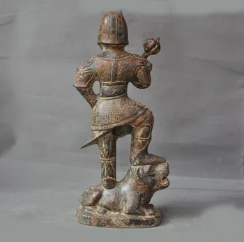Vestuvių dekoravimas Han dinastijos Bronzos Dirbiniai Paaukoti Bendrojo Durų dievo žmonės stotis žvėris statula