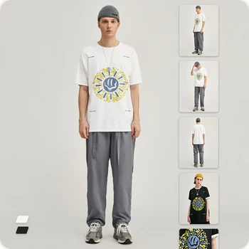 VIMASS Cool medvilnės įdomus spausdinimo asmenybės kūrybos veiduką vyras Marškinėlius atsitiktinis vasaros žmogaus t-shirt laisvi O-kaklo marškinėliai vyriški