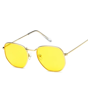 Vintage gold akiniai nuo saulės vyrams aikštėje metalo rėmas pilka ruda juoda maža saulės akiniai moterų vasaros unisex stiliaus Vairavimo Žvejybos