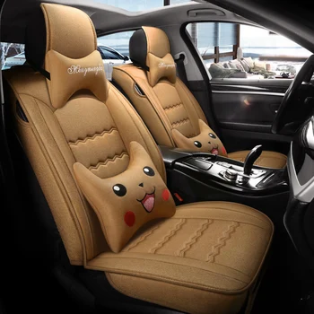 Visiška linų pluošto automobilių sėdynės padengti automobilių sėdynės apima Hyundai avante solaris veloster i30 