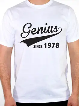 Vyrai Viršūnes Tees 2018 M. Vasaros Mados Naujų Atspausdinta Marškinėliai Trumpomis Rankovėmis Vyrams Genijus Nuo 1978 Asmeninį T Shirts
