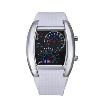 Vyrų, Moterų Sporto Žiūrėti Mados Aviacijos Turbo Dial Flash LED Laikrodį Dovanų Mens Lady Automobilių Sporto Metrų vyriški žiūrėti relogio masculino