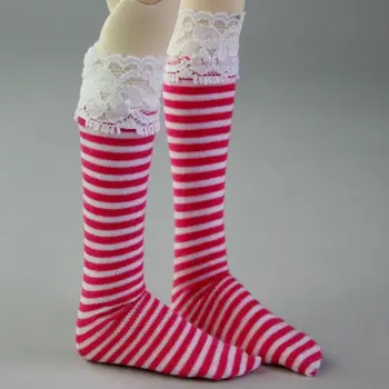 [wamami] 11# Red & White Stripe Socks 1/4 MSD 1/3 SD DZ įgaliotasis leidimus suteikiantis pareigūnas LUTS BJD Dollfie