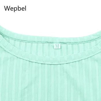 WEPBEL Vasaros Moterų Pižama Rinkiniai-Dviejų dalių kostiumėlį Moteris Komplektai Slim vientisos Spalvos ilgomis Rankovėmis Viršūnes + Aukšto Juosmens Šortai Kelnės