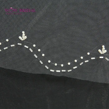 Wowbridal Spalvingas Bridesmaid, Vestuvių Šydas, 2021 Trijų Sluoksnių Kristalų, Perlų Modelio Puošnios Krašto Organza Vestuviniai Aksesuarai