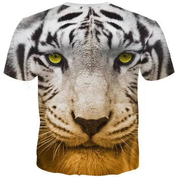 YOUTHUP 3D Gyvūnų Spausdinti Marškinėliai vyriški Vasaros trumpomis Rankovėmis Viršuje Tees Mados vyriški marškinėliai Tigras Spausdinami 3d tshirts Atsitiktinis Viršūnės