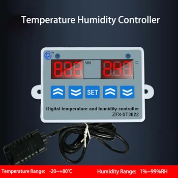 ZFX-ST3022 Temperatūros, Drėgmės Reguliatorius Skaitmeninis Dvigubas Ekranas Drėgmės Inkubatorius Termo Reguliatorius Šaldiklis Šaldytuvas Kiaušiniais