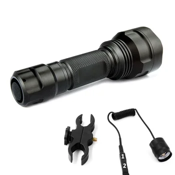 Zoomable UF-1505 Taktinis LED Žibintuvėlis 18650 Infraraudonųjų SPINDULIŲ 850nm / 940nm, Flash šviesos Medžioklės Mount Nuotolinis jungiklis