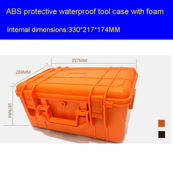 Įrankių rinkinys atveju atsparus smūgiams užplombuoti vandeniui saugiai tuščias atveju 357*269*187MM saugumo įranga encosure box įrankis atveju