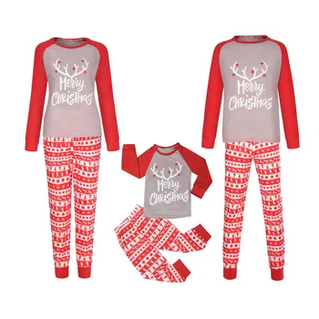 Šeimos Kalėdų Atitikimo Pižama Nustatyti 2020 m. Suaugę Vaikai Pižamos naktiniai drabužiai Kūdikiams Romper naujametiniai Kostiumai Kalėdų Komplektus #5B