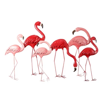 Šiaurės Ins Kaustytomis Geležies Sienos Kabo Flamingo Amatų, Apdailos, Viešbutis Home Svetainės Veranda, Sofos Fone Paukščių Freskos Ornamentu