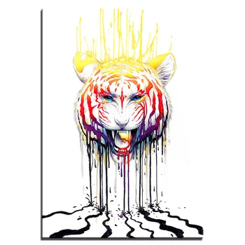 Šiuolaikinė spausdinta 1 pultas drobės tapybos abstrakčiai tigras Blukimo, kurį JoJoes Meno siena nuotraukas kambarį plakatų ir grafikos meno