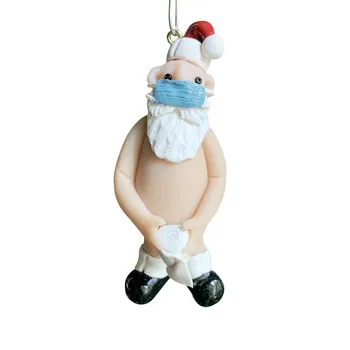 Žaismingas Santa Claus papuošalai išskirtinį kūrybinis dizainas Kalėdų papuošalai gyvulių skrybėlę Santa Claus papuošalai naked Santa F4