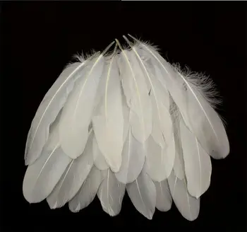 Žavinga Balta Graži Dideli Žąsų Plunksnų Vestuvių Skrybėlę, Plaukų Dekoro USQ 50pcs