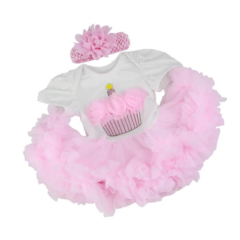 Žavinga Rožinė Rompers & Dress & Lankelis Komplektus 22-23 Colių Naujagimiui Lėlės, Drabužiai, už Jūsų Dukros Mielas Lėlės Reborn