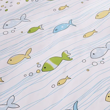 Žuvų Modelis Dušo Užuolaidos Vandeniui Mielas Animacinių filmų Poliesterio Audinio, Su 12 Kabliukų Vonios kambarys 