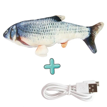 Žuvų Žaislai, Šoka, Šokinėja Juda Floppy PP Interaktyvus USB Įkrovimo Elektra Pliušinis Katė Kramtomoji Pet products
