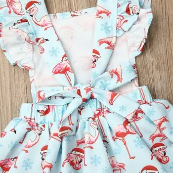 0-24M Kūdikiams, Vaikiška Naujagimiui Mergina Flamingo Suknelė Mielas Ruffles Berankovis Suknelė Kūdikių Mergaičių Vasaros Kostiumai