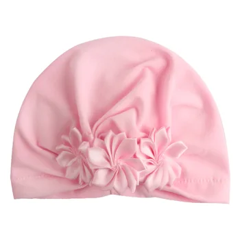 0-2T Naujagimiui Mergina Kūdikių Pavasario Elastinga Adjuestable Minkštas Kvėpuojantis Skrybėlių Mados Gėlių Šiltas Solid Color Kids Beanie Kepurė Hat