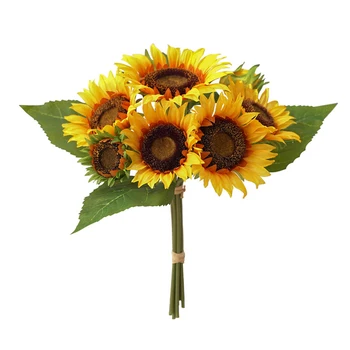 1 gražių 7 Vadovai, saulėgrąžų puokštė šilko gėlių aukštos kokybės dirbtinių gėlių sode šalis, vestuvių dekoravimas 