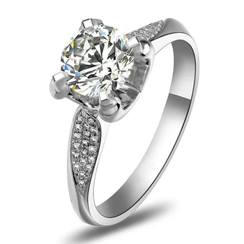 1 Karatų Gryno Aukso 18K Oxhead Stiliaus Išskirtinį Imituoti Deimantų Moterų Jubiliejų Žiedas Nemokamai Aukso techninės Priežiūros Paslaugos Visiems Gyvenimo Žiedas