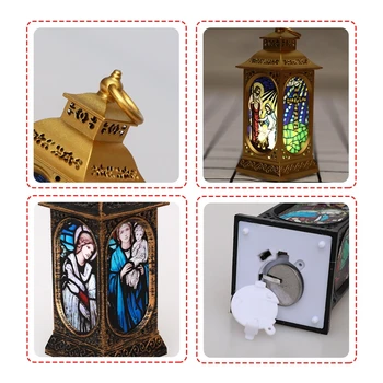 1 Vnt Kalėdų LED Lempos, Papuošalai Religinių Jėzus Vėjo Šviesos Kalėdų Medžio Kabo Žibintų Šventė Šalies Namų Dekoracijos