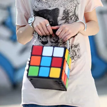 1 Vnt Moterų Magic Cube Rankinėje Tvirtos Anti-dėvėti PU Odos Pečių Krepšiai, Mada Įdomus Laukinių Maišą Pinigų Klavišus Šalis