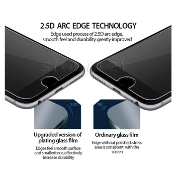 100vnt Ultra Plonas 2.5 D Premium Grūdintas Stiklas Screen Protector, iPhone 7 & 7 plius screen protector apsauginė Plėvelė