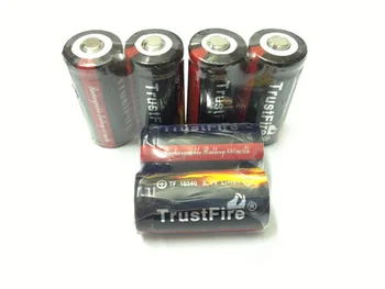 10vnt/daug TrustFire Saugomų 16340 880mAh, 3,7 V Li-ion Baterijos 16340 Ličio Baterija su PCB LED Žibintuvėlis