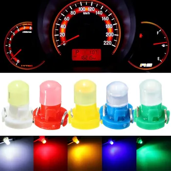 10VNT LED Automobilių Lemputės T 3 Klasteris Gabaritai, Skydelio Balta / Geltona/ Mėlyna / Raudona / Žalia priemonių Skydelio, Klimato Bazės Lempos