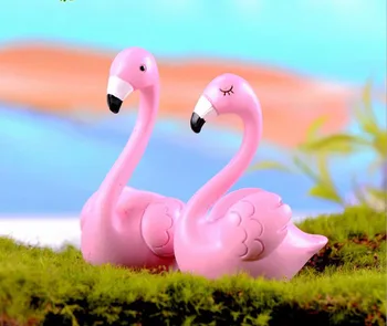 10vnt Pink Flamingo Papuošalai Pasakų Sodo Miniatiūros Papuošalai Terariumai Moss Bonsai Vazonas Amatų Namai