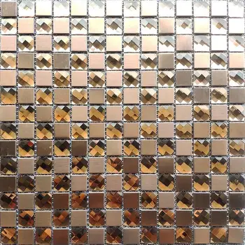 11 VNT Rudas Įdegis Stiklo Veidrodinės Mozaikos Plytelių JMFGT072 Nerūdijančio Plieno Metalo Mozaika Vonios kambarys, Virtuvė,