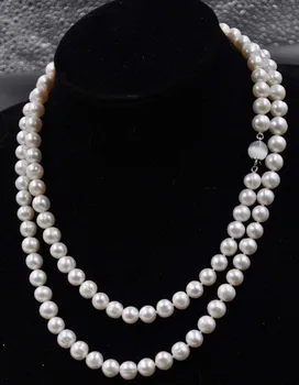 120cm ilgio 9mm baltos spalvos gėlavandenių perlų vėrinį nemokamas pristatymas